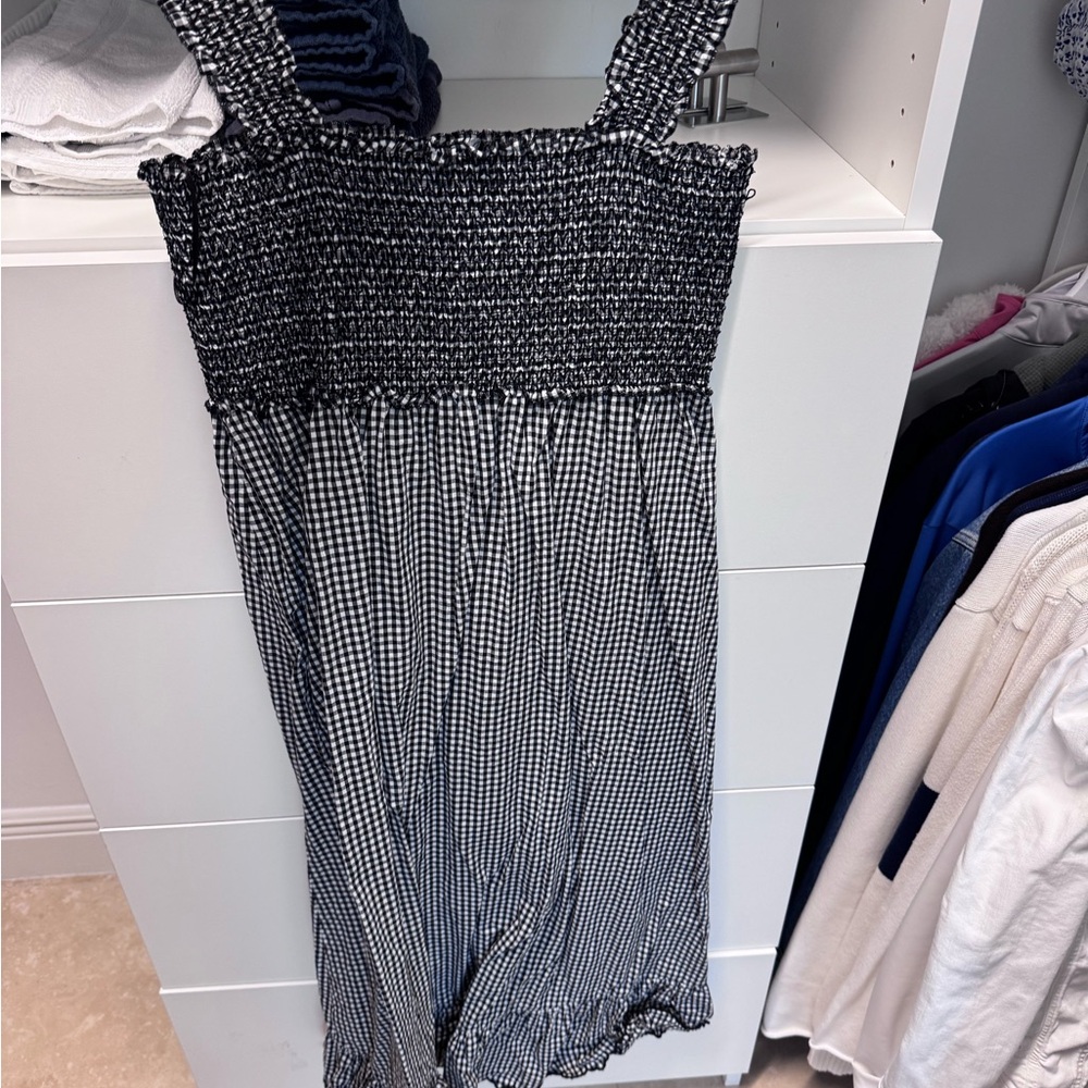 Black and White Smocked Midi Sundress - Rails